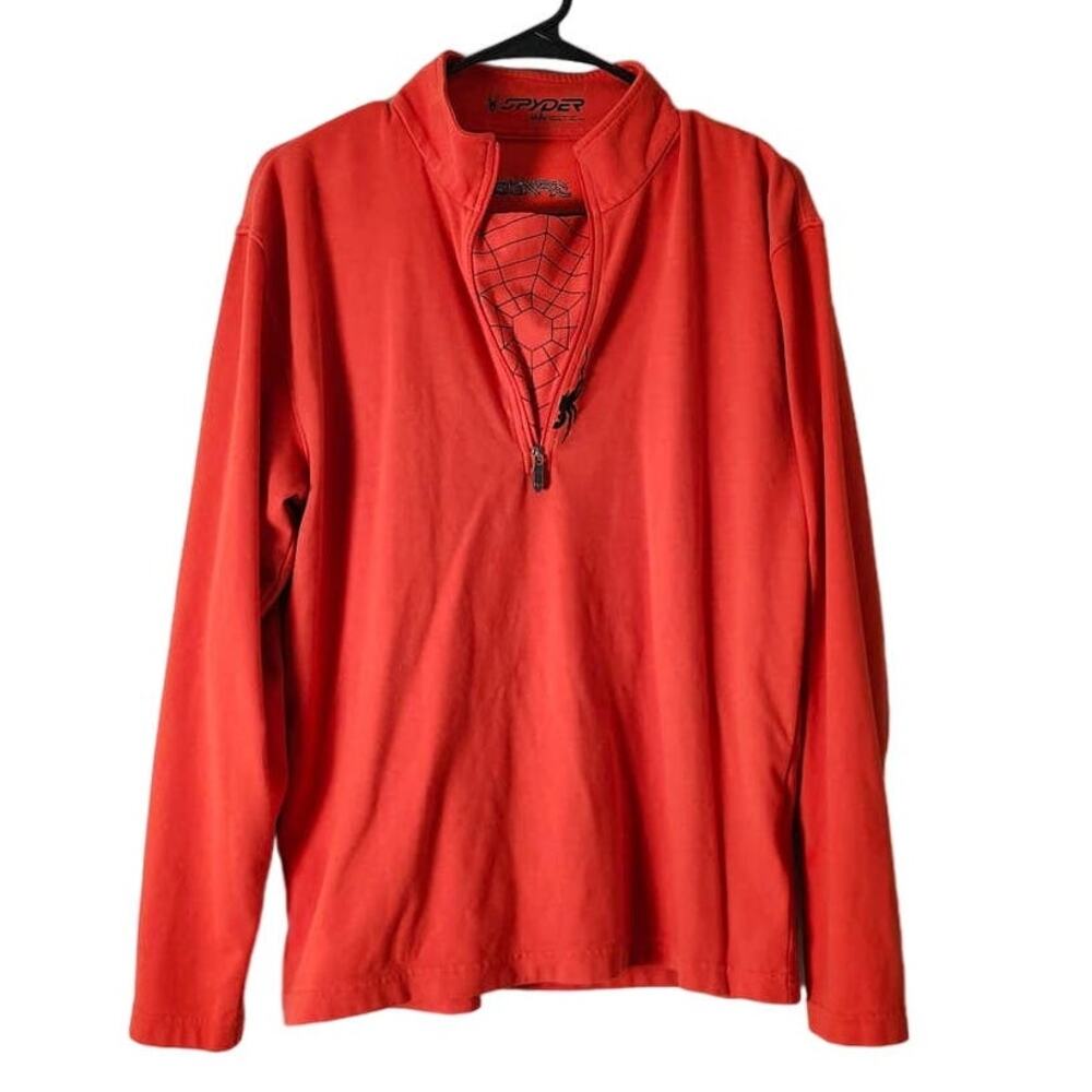 Spyder Sweater Women's Size medium Red‎ 1/4 Zip Pullover Mock Neck